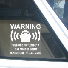 6 x Boat GPS Tracker Device Alarm Stickers-Security Window Warning Signs for Vessels,Speed,Barges,Yachts 